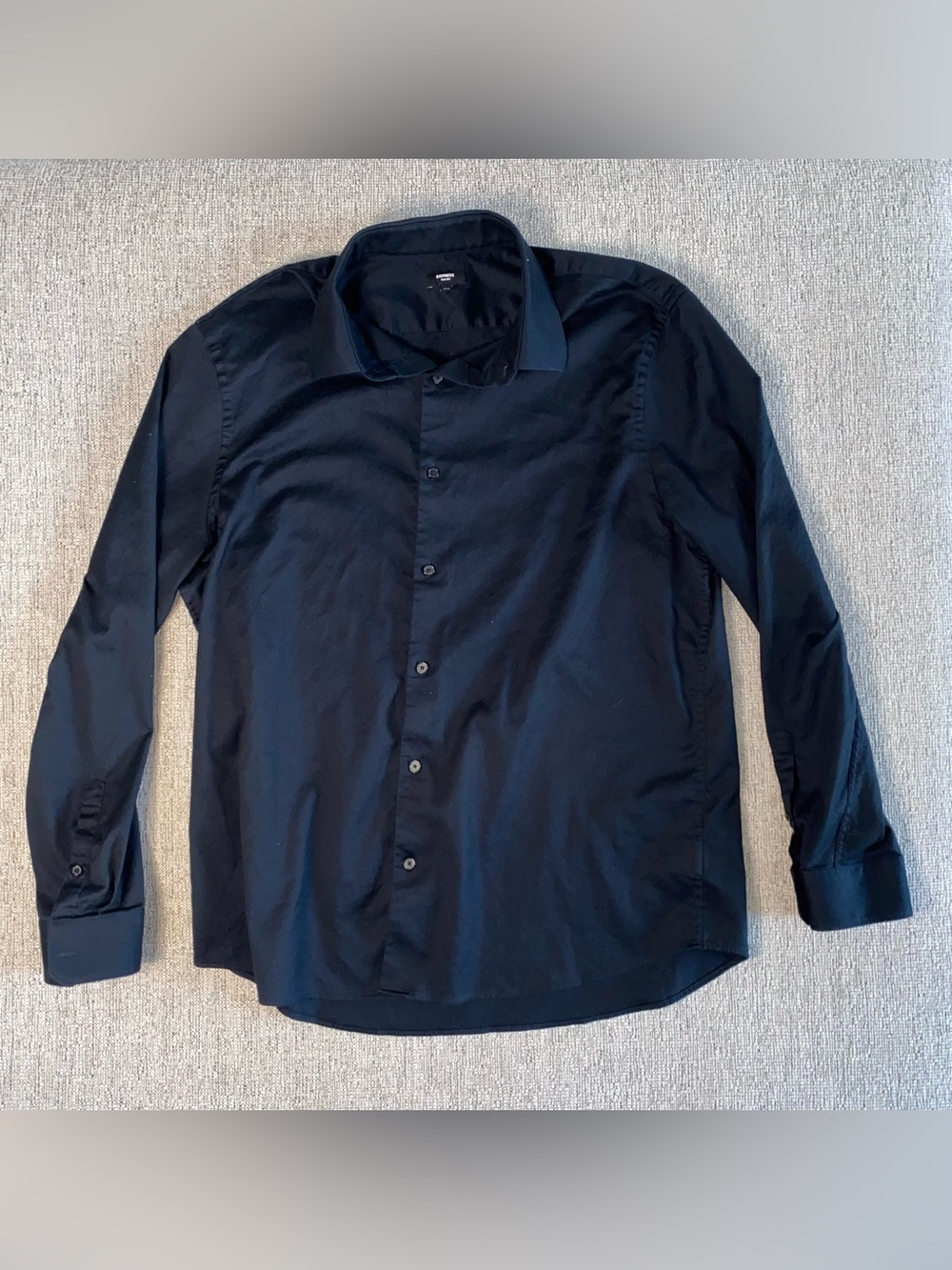 Express Men's Black Long-Sleeve Button Shirt